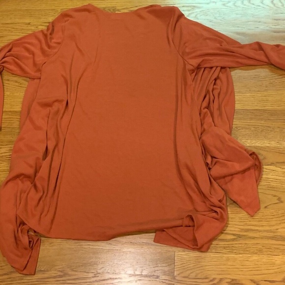 2 Attitudes By Renee Greenstein Women's Robe Cover-up Sz 1X + Scarf Deep Orange - Picture 6 of 12